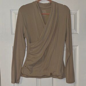 Cream Wrap Long Sleeve Shirt